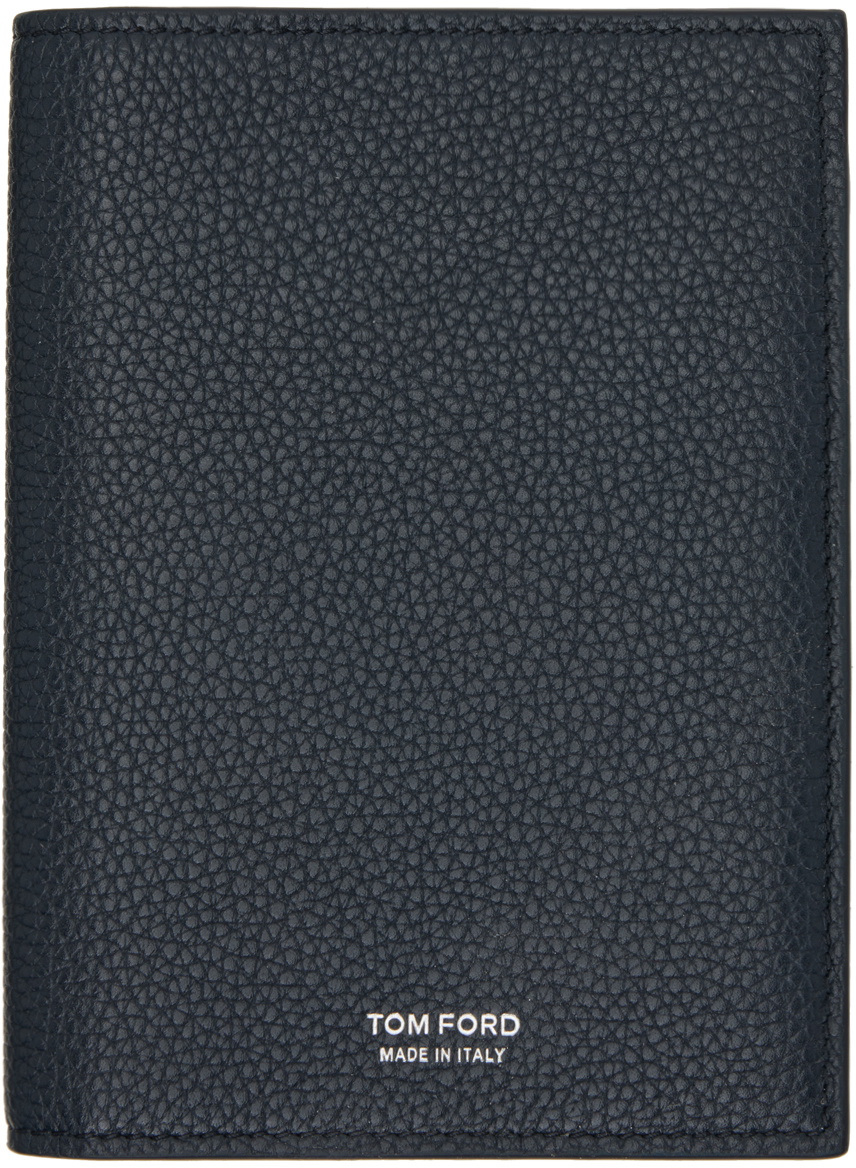 TOM FORD Navy Leather Passport Holder TOM FORD
