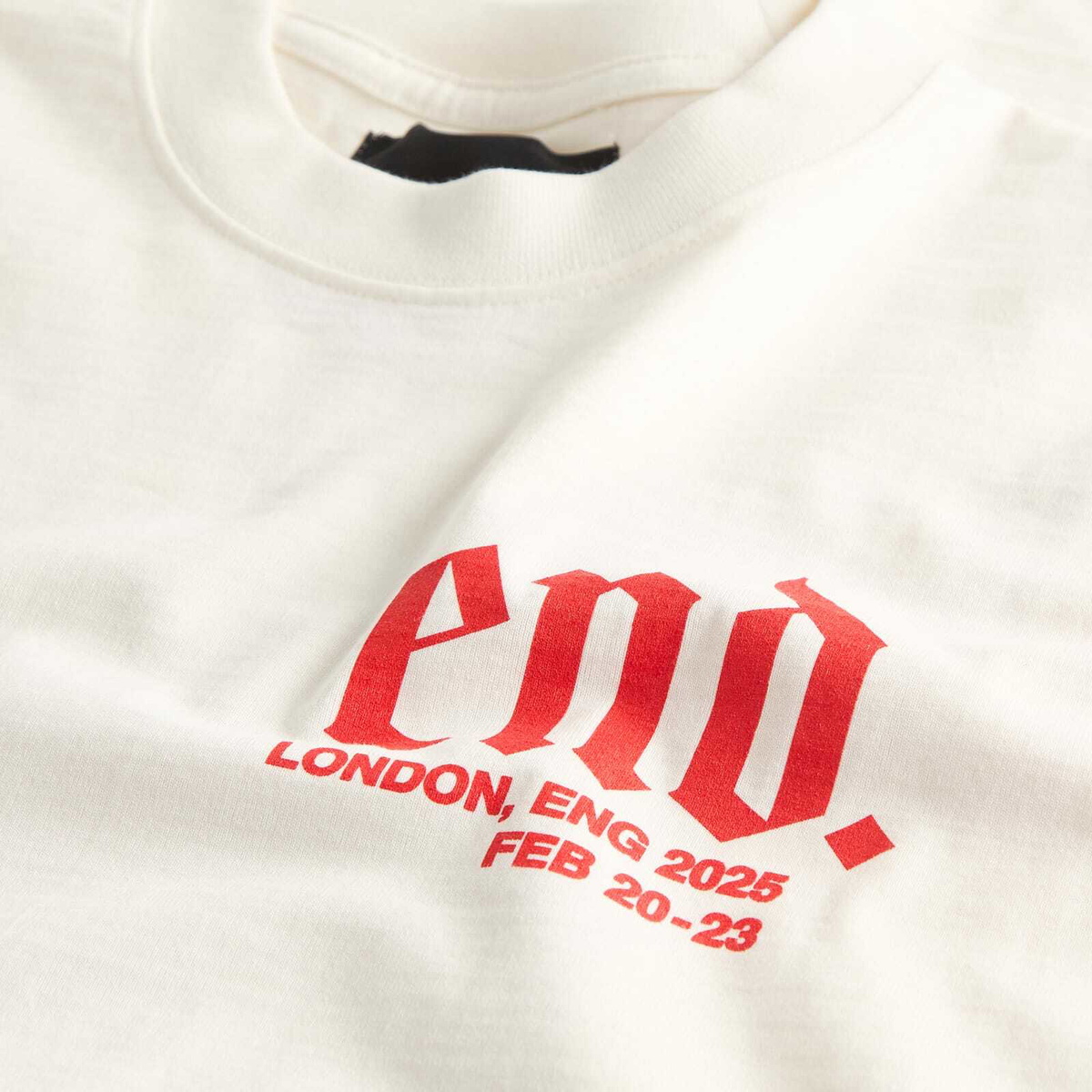 END. SS26 London Fashion Week T-Shirt in Ecru