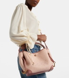 Chloé Small leather-trimmed raffia tote bag