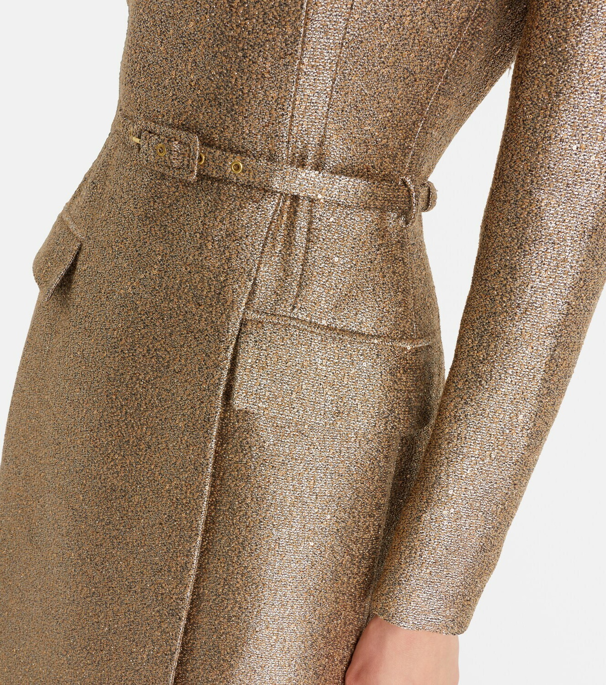 Emilia Wickstead Kalonice belted sequined tweed midi dress