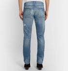 Saint Laurent - Skinny-Fit 17cm Hem Distressed Denim Jeans - Blue