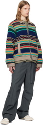 sacai Multicolor Mesh Knit Cardigan