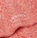 Sunspel - Mélange Organic Cotton-Blend Socks - Red