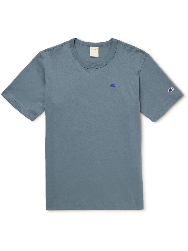 Photo: Champion - Cotton-Jersey T-Shirt - Blue