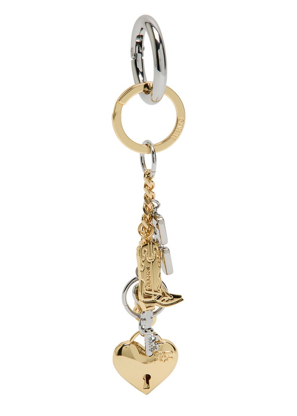 Photo: Ganni Bou Charms Two-toned Keyring - Gold - One Size