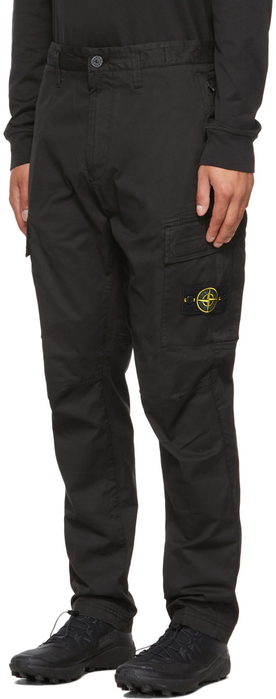 Stone Island - Slim-Fit Cotton-Blend Twill Cargo Trousers - Black Stone  Island