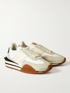 TOM FORD - James Rubber-Trimmed Leather, Suede and Nylon Sneakers - White