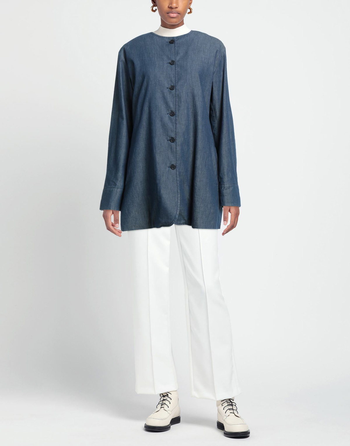 Alessia Santi Womens Overcoat & Trench Coat Slate in Blue