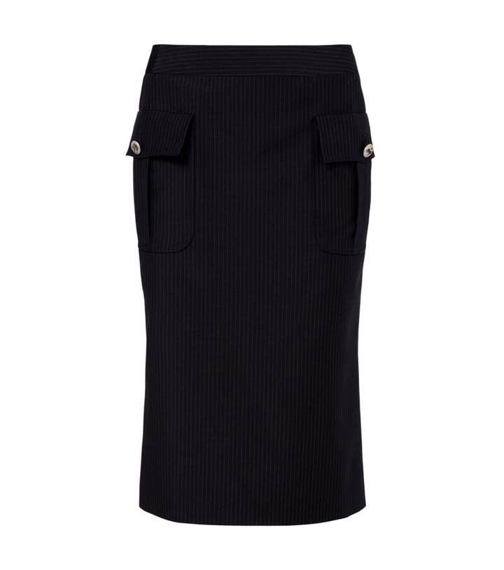 Photo: McQueen Chalk stripe wool and mohair pencil skirt