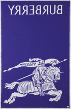 Burberry Navy & White EKD Label Throw