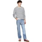 Noah NYC Grey Three Stripe Sweater