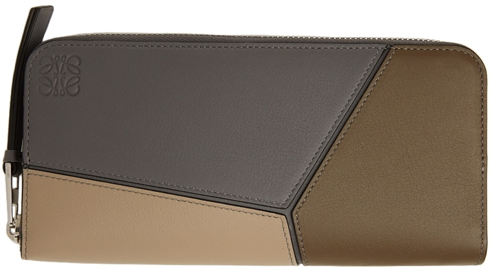 Photo: Loewe Grey & Beige Puzzle Open Wallet