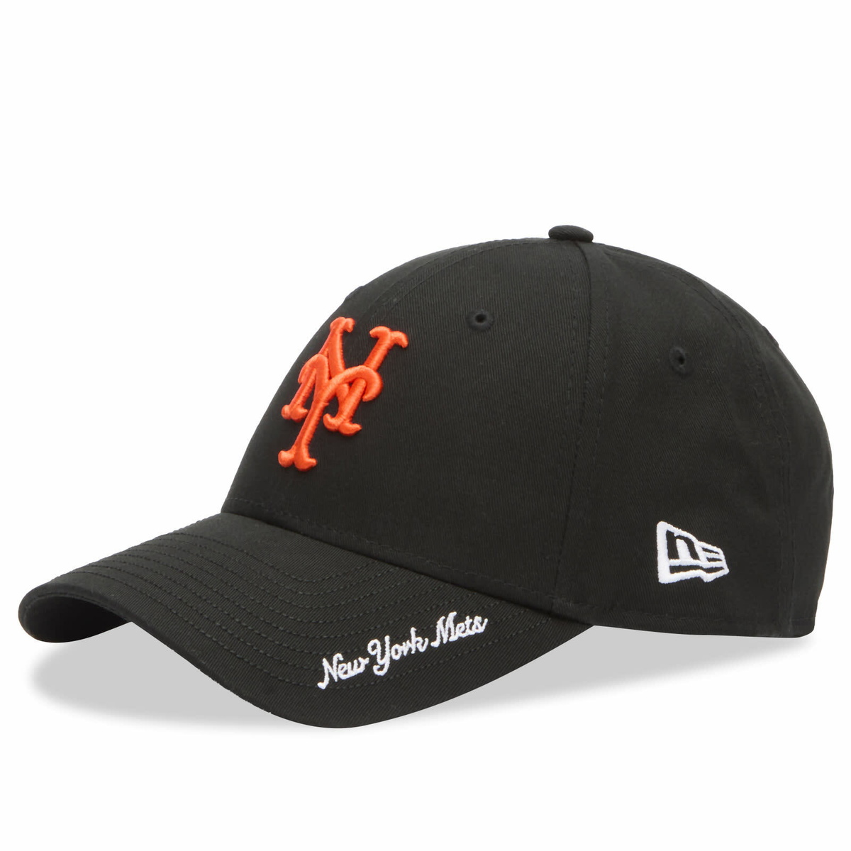 New Era New York Mets Visor Script 9Forty Cap in Black 