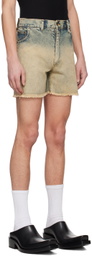 EGONlab Blue Stonewashed Denim Shorts