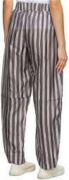 GANNI Grey Lightweight Stripe Pants
