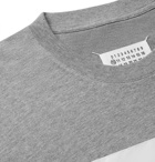 Maison Margiela - Shell-Panelled Mélange Cotton-Jersey T-Shirt - Gray