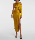 The Sei Cutout one-shoulder silk satin midi dress