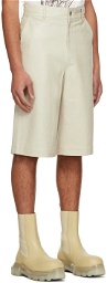 Sean Suen Off-White Leather Shorts