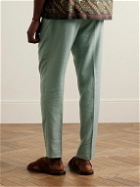 Brioni - Ischia Slim-Fit Pleated Silk, Cashmere and Linen-Blend Suit Trousers - Green