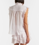Marant Etoile Dersia embroidered ruffled cotton blouse
