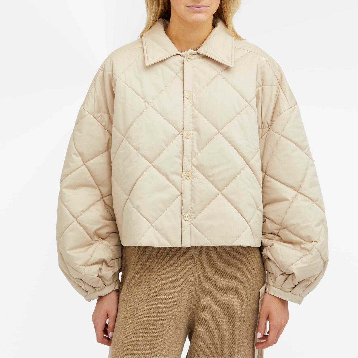 Deiji Studios Women's Quilted Coat in Fawn