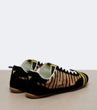 Fendi Wrap suede-trimmed calf hair sneakers