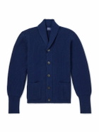 William Lockie - Duncan Shawl-Collar Ribbed Merino Wool and Cashmere-Blend Cardigan - Blue