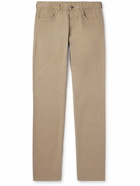 Canali - Straight-Leg Cotton-Blend Twill Trousers - Neutrals