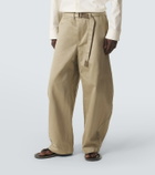 Sacai Cotton chino barrel-leg pants