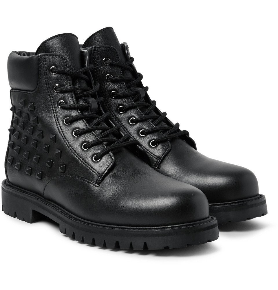 fejl Estate mestre Valentino - Studded Leather Boots - Men - Black Valentino