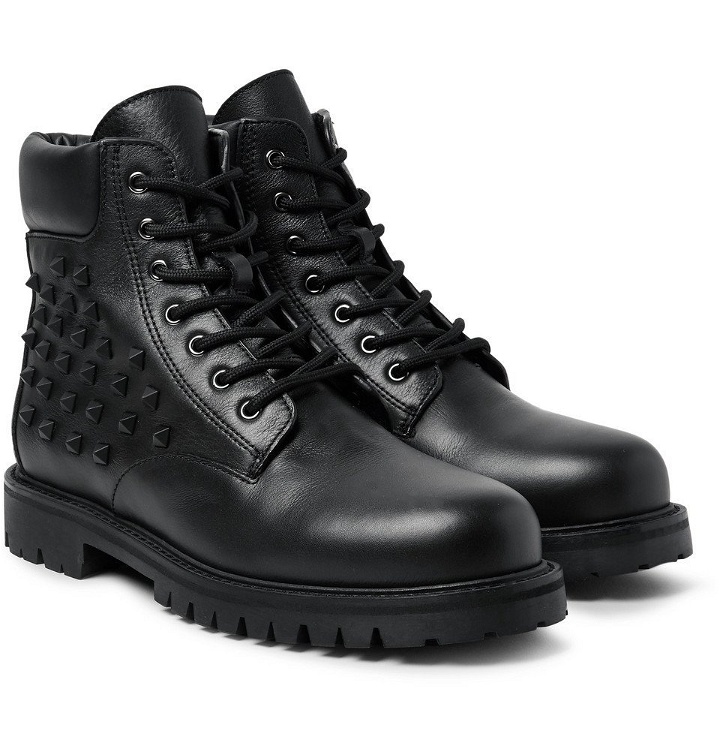 Photo: Valentino - Studded Leather Boots - Men - Black