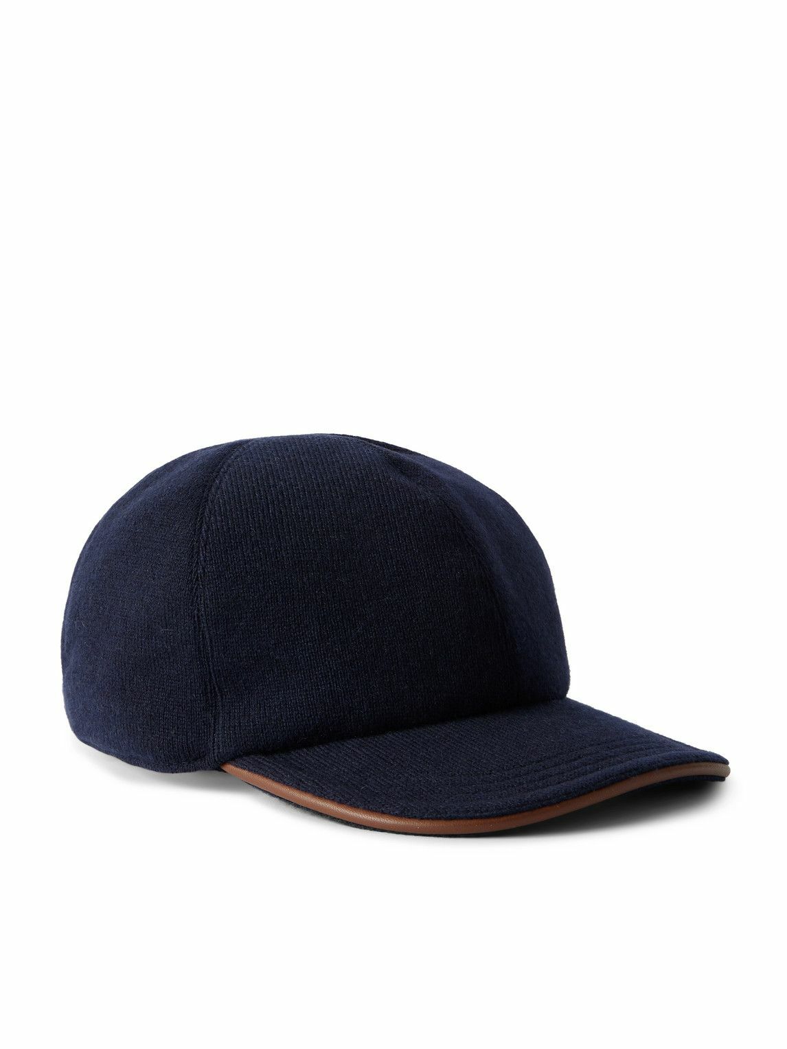 Kiton - Leather-Trimmed Cashmere Baseball Cap