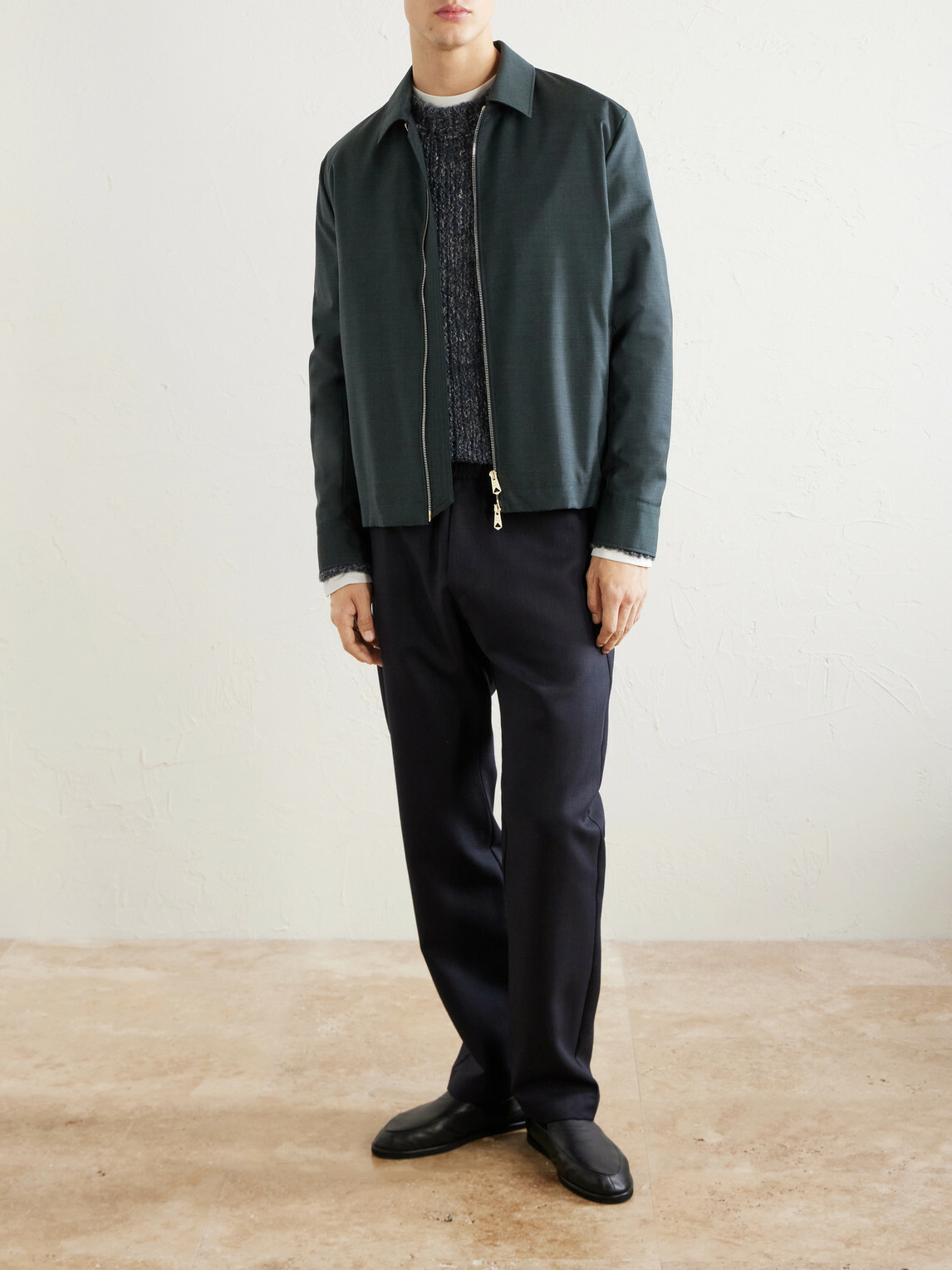 Barena - Straight-Leg Herringbone Virgin Wool Trousers - Blue