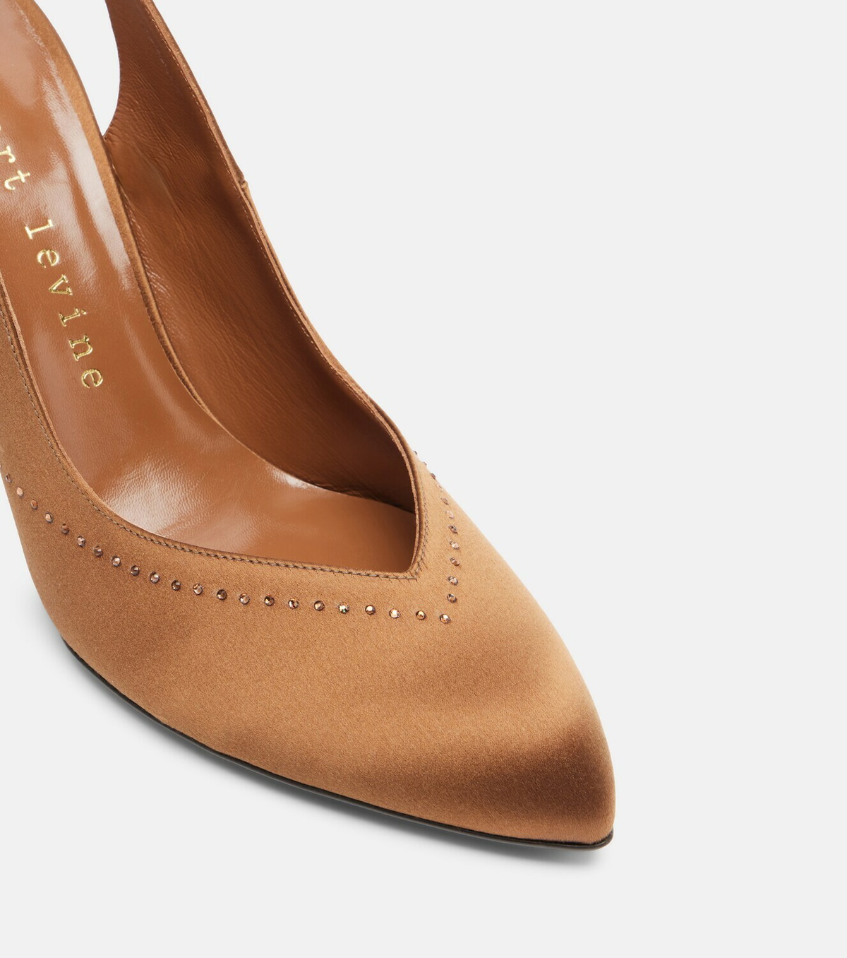 Herbert Levine Star Dust 85 embellished satin slingback pumps