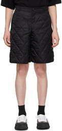 System Black Quilted Shorts