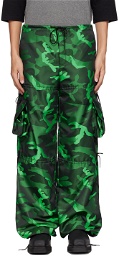 Anna Sui SSENSE Exclusive Green Camouflage Cargo Pants