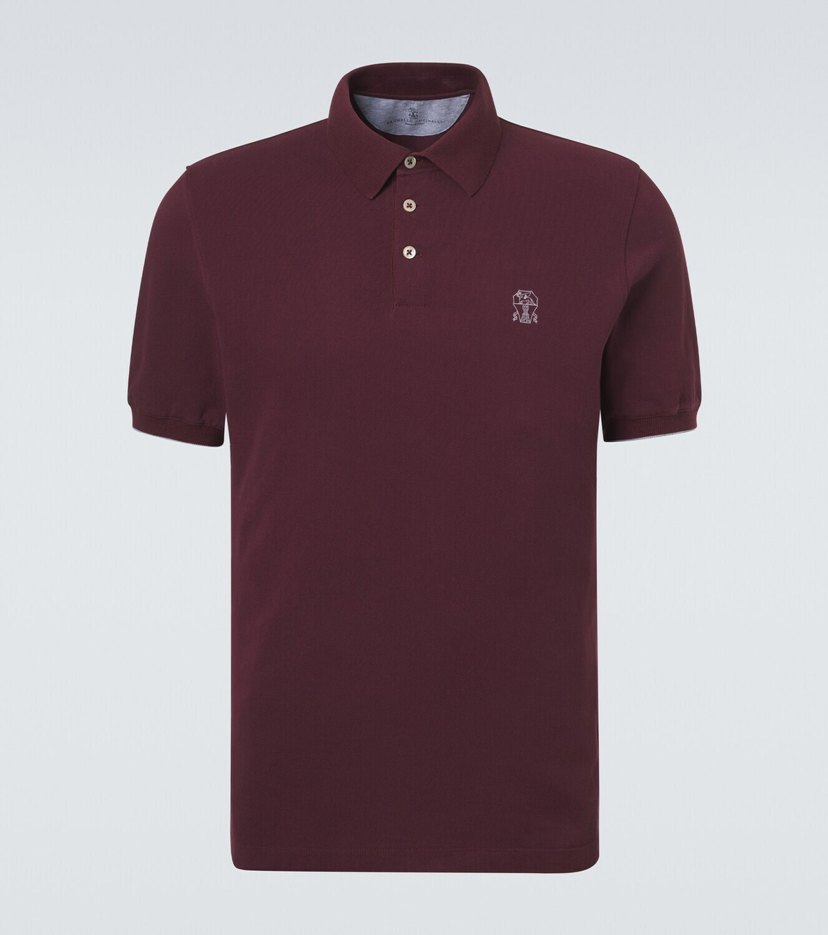 Brunello Cucinelli Logo cotton piqué polo shirt