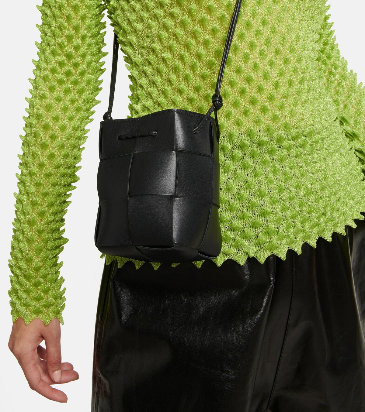 Bottega Veneta® Women's Mini Cassette Bucket in Black. Shop