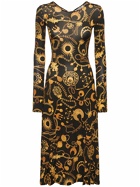 MARINE SERRE - Printed Fluid Viscose Jersey Midi Dress