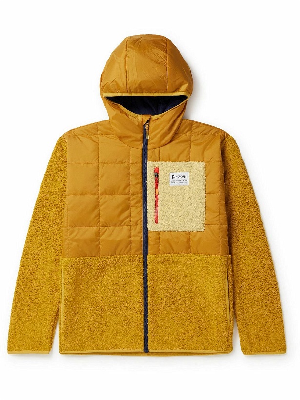 Photo: Cotopaxi - Trico Hybrid Quilted Padded Shell and Fleece Hooded Jacket - Yellow