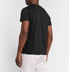 120% - Garment-Dyed Mélange Linen T-Shirt - Black