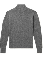 TOM FORD - Slim-Fit Brushed Cashmere, Mohair and Silk-Blend Mock-Neck Sweater - Gray