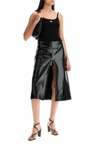 COURREGES vinyl midi skirt in seven Black