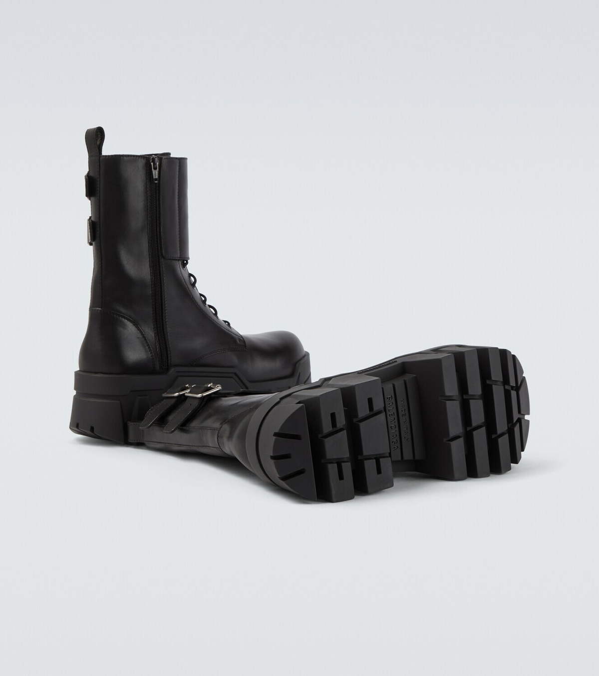 Balenciaga Bulldozer debossed leather combat boots
