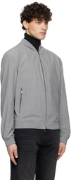 BOSS Gray Slim-Fit Bomber Jacket
