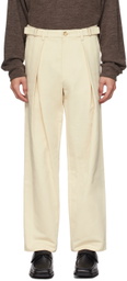 AFTER PRAY Off-White Two Tuck Trousers