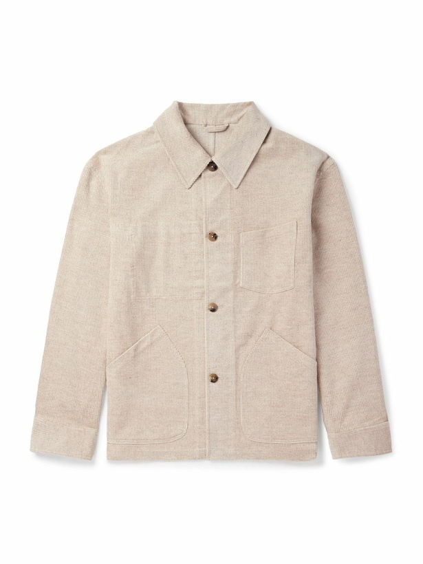 Photo: De Bonne Facture - Cotton and Linen-Blend Corduroy Overshirt - Neutrals