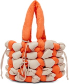 JW Anderson Orange & Beige Medium Knotted Tote