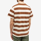 Foret Men's Brave Stripe T-Shirt in Brown/Cloud