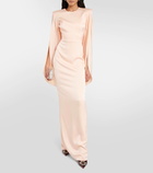 Alex Perry Caped crêpe satin gown